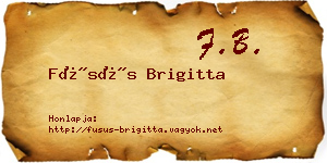 Füsüs Brigitta névjegykártya
